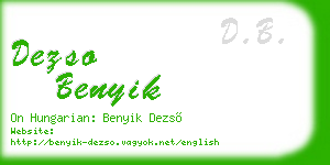 dezso benyik business card
