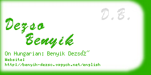 dezso benyik business card